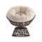 Merrick Lane Papasan Style Woven Wicker Swivel Patio Chair with Removable All-Weather Cushion